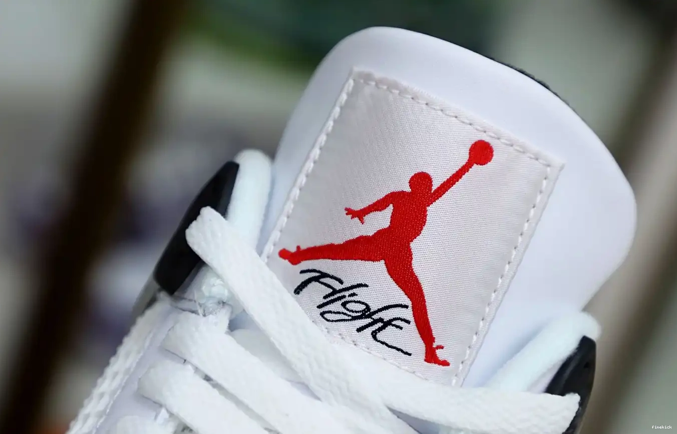 Retro White Jordan 4 Cement Air 0423